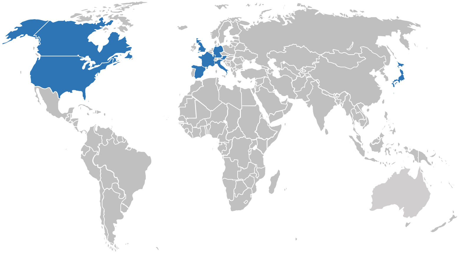 Map of countries covered by GENOMIT partners